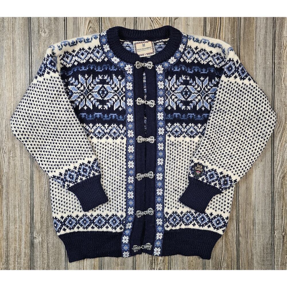 Dale Of Norway Fairisle Vintage Xmas Ski Chunky Jumper Knitted Cardigan Womens M